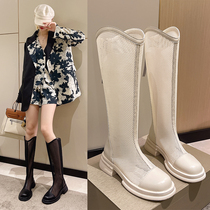 Net red sandals women 2022 Summer new hollowed-out mesh yarns rear zipper thick bottom non-slip display slim long cylinder boots mesh boots