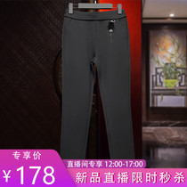 (Live exclusive) Mom winter pants high waist slim plus velvet padded trousers black Joker leggings