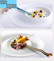 Molecular cuisine stainless steel tweezers hotel clip kitchen set plate cooking plate tool model Chinese and Western