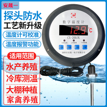 Anseny digital thermometer with probe aquaculture high precision industrial electronic cold storage greenhouse water temperature meter