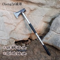 Logging axe iron handle axe cutting wood axe large axe steel pipe handle axe woodwork axe fire axe
