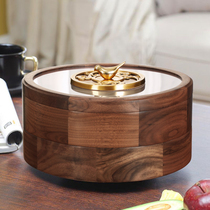 Solid Wood fruit box dried fruit plate candy storage box living room household coffee table with lid new Chinese snack nut box