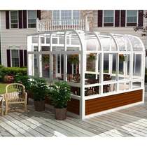 Guangzhou Dongguan European style Roman column high-end villa Sunshine Room canopy broken bridge aluminum window balcony steel structure glass