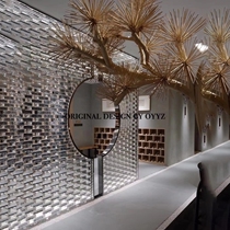 Bubble brick screen creative hollow brick glass tile opaque sales department sales office partition wall bedroom