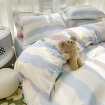 Spring and summer grinding of young girls with four sets of beds bedding bed linen quilt cover student dormitories Single bed goods Three sets