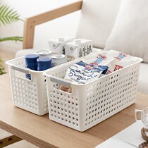 Thickened large rectangular kitchen plastic storage basket bathroom desktop storage basket storage basket drawer finishing basket