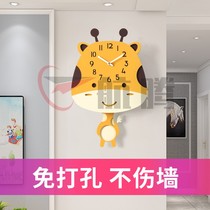 Giraffe children cute cartoon small wall clock living room creative clock decorated with clock Wall home hanging watch bedroom clock