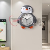Punch-free silent cartoon living room wall clock cute childrens room clock bedroom home quartz hanging watch wall clock