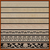 Dongyang wood carving beech wood Chinese Great Wall Line back grain line Carved Line Solid Wood Line ceiling sideline photo frame decorative line