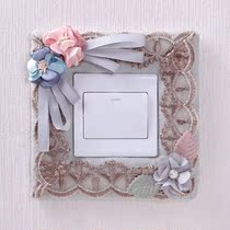 Switch protective cover anti-dirty lace switch stickers Nordic style household socket ugly decorative patch frame high-end
