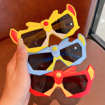 Childrens sunglasses boy cartoon deformed diamond sunglasses anti-UV little boy fucked up sunglasses new