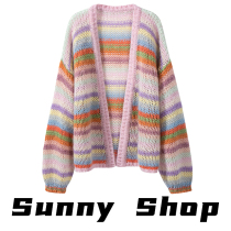 Sunny Shop collage horse seater sweater sweater jacket woman long style spring dress 2022 new knitwear