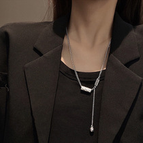 European and American temperament personality long necklace female choker tide ins hip hop style minority design cylinder pendant