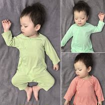 Baby clothes jumpsuit Long sleeve spring and autumn thin section belly pajamas Baby summer clothes Newborn climbing clothes Haya