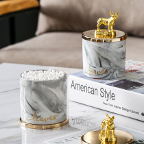 Fighting dogs Nordic fashion ceramic toothpick tube light luxury cotton swab floss box storage box box creative living room home high-grade