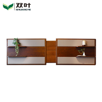 Double leaf furniture solid wood modern Chinese TV Wall living room TV background wall wall shelf reservation deposit