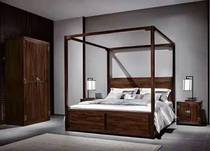 Xingye book sandalwood ebony shelf bed frame high box air pressure storage bed Villa bed frame high-end atmospheric fashion