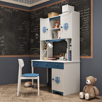 Papasa new childrens boy right angle computer desk with bookshelf modern simple blue desk study desk
