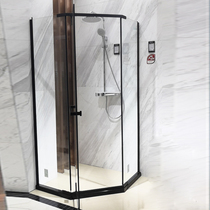 Jiumu black stainless steel tempered glass explosion-proof film overall bathroom dry and wet separation shower room non-standard custom-made