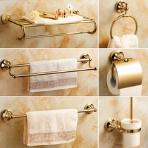American bathroom towel rack single rod perforated all copper hardware pendant rack bathroom pendant toilet brush