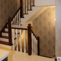 Sijia wood solid wood staircase Villa leaping layer staggered apartment staircase environmental protection material can be customized Beichen shopping mall