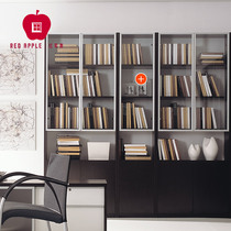 Red Apple bookcase bookshelf simple modern simple free combination display storage glass door shopping mall same model