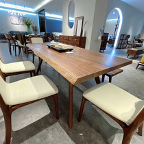ten wood nine for full solid wood restaurant One table six chairs Home Small family Type modern minimalist Rectangular Dining Table and chairs Combined