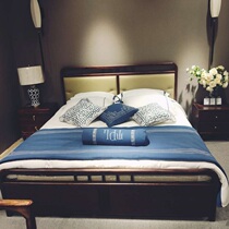 Mosen Road Baicun full solid wood bed modern simple double bed master bedroom soft bag bed economy bed 606