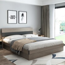 Muyue Nordic double bed modern minimalist pneumatic high Box storage bed economical small apartment bedroom storage rack bed