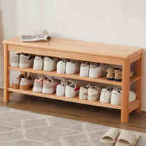 Solid Wood Changing Shoes stool Home doorway Shoe cabinet Strip Stool in door Shoes Stool Soft Bag SIT-STYLE XUAN TEST SHOE STOOLS