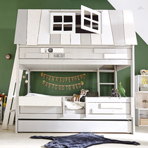 (Red Star Selection) Scandinavian lifetime Denmark Imported Watchtower Children's Solid Wood Bed