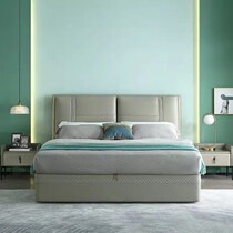 Quanyou high box leather bed modern simple fashion generous beautiful and versatile Changchun Red Star