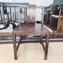 Mosen Road all solid wood home backrest modern simple hotel restaurant Black log chair dining chair 601