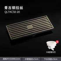 Submarine deodorant and extended bathroom shower room copper floor drain rectangular large displacement long strip toilet