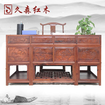 (Kunming) Jiusen mahogany Ming and Qing classical 153 two-piece desk pear (big fruit red sandalwood)