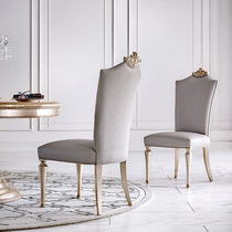 Laffidelburg French style neoclassical solid wood engraving table European style round dining table dining chair minimalist dinner table combinations