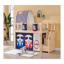 Songbao Kingdom One House Half High Bed 102XS Pine Wood Environmental Safety Plain Wood Color Customized Childrens Room Home