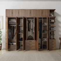 Fufu Yan full solid wood wardrobe Nordic modern simple oak swing door locker bedroom big wardrobe storage Japanese style