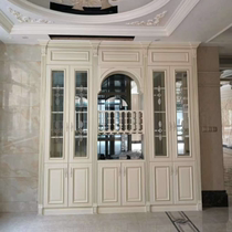 Monledi home modern minimalist solid wood logs European bedroom cloakroom line the same tea garden Red Star