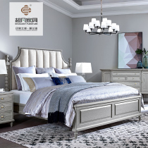Superb furniture Morandi 1 M 5 solid wood bed modern minimalist bedroom fabric double bed master bedroom simple