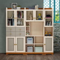 Children Desk Bookcase Integrated Solid Wood Student Writing Desk Boy Bedroom Computer Desk Girl Desk Bookshelf Composition