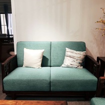 Mosen Dow new Chinese style sofa Zen living room modern Chinese wooden sofa Chinese style double sofa 17801