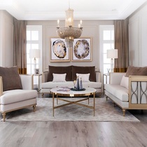 Baribart light luxury modern American solid wood frame cut flannel fabric living room 3 2 1 sofa combination set