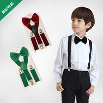 Korean version of childrens belt clip with bow tie set baby suspenders for boys and girls four clip suspenders