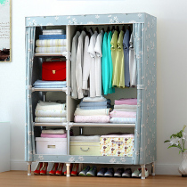 Simple fabric wardrobe rental room household bedroom cabinet assembly cloth wardrobe Modern simple storage cabinet hanging wardrobe