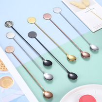 Coffee spoon 304 stainless steel long handle mixing spoon honey spoon mixing stick small spoon long ice spoon spoon