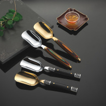 2021 New style steel tea knife teaspoon tea clip set stainless steel pure copper solid wood kung fu tea set tea ceremony accessories