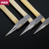 Durable small rust hammer pointed tip tip welder double-head site forging rust hammer high carbon steel two ends