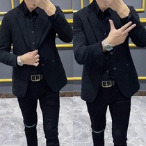 8010 Early spring new casual handsome jacket mens Korean version fashion trends 100 hitch comfortable and handsome suit blouses