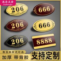 Retro hotel restaurant room number card personality creative hotel home private room box digital door number plate custom